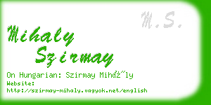 mihaly szirmay business card